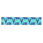 Coastal Turquoise Blue Lobster Pattern Medium Tafelloper (Horizontaal)