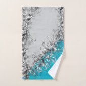 Coastal Turquoise Grey Towel Set Bad Handdoek (Handdoek)