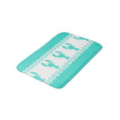 Coastal Turquoise White Lobster Stripe Badmat (Gekanteld)