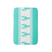 Coastal Turquoise White Lobster Stripe Badmat (Voorkant Verticaal)