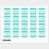 Coastal Turquoise White Stripe Angelfish Pattern Vierkante Sticker (Vel)