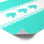 Coastal Turquoise White Stripe Angelfish Poster (Hoek)