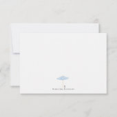 Coastal Umbrella Dog Minimal Monogram Notitiekaartje (Voorkant)