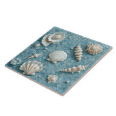 Coastal Underwater Seashell Blue Ocean Aquamarine Tegeltje (Zijkant)