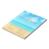 Coastal Vacation Property Receipt Pad Notitieblok (Linkerzijde)