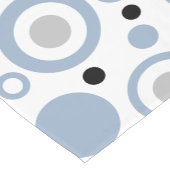 Coastal Vibe Slate Blauwe Geometrische Cirkels Korte Tafelloper (Hoek)