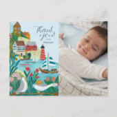 Coastal Village Baby shower Foto Dank u Briefkaart (Voorkant)