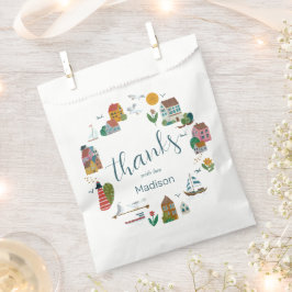 Coastal Village Blue Boy nautisch Baby shower Bedankzakje