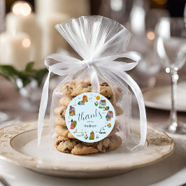 Coastal Village Blue Boy nautisch Baby shower Ronde Sticker