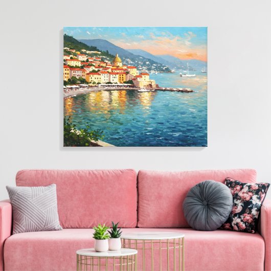 Coastal Village Canvas Afdruk (Insitu (Woonkamer))