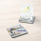 Coastal Walk to Lighthouse at Sunset Bier Onderzetter (Rechterzijde)