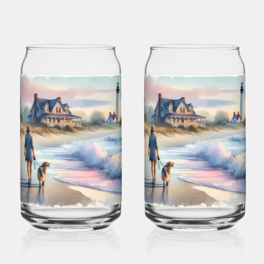 Coastal Walk to Lighthouse at Sunset Blikvorm Glas (Voorkant)