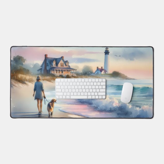 Coastal Walk to Lighthouse at Sunset Bureaumat (Keyboard & Muis)