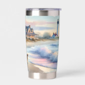 Coastal Walk to Lighthouse at Sunset Geïsoleerde Drinkbeker (Links)