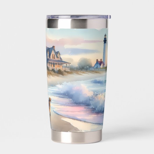 Coastal Walk to Lighthouse at Sunset Geïsoleerde Drinkbeker (Links)