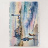 Coastal Walk to Lighthouse at Sunset Legpuzzel (Verticaal)