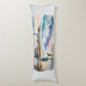 Coastal Walk to Lighthouse at Sunset Lichaamskussen (Voorkant Verticaal)