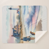 Coastal Walk to Lighthouse at Sunset Sherpa Deken (Voorkant (horizontaal))