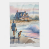 Coastal Walk to Lighthouse at Sunset Theedoek (Verticaal)