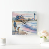 Coastal Walk to Lighthouse at Sunset Vierkante Klok (Huis)