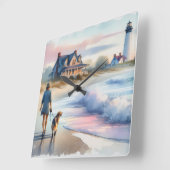 Coastal Walk to Lighthouse at Sunset Vierkante Klok (Hoek)