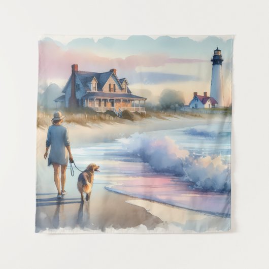 Coastal Walk to Lighthouse at Sunset Wandkleed (Voorkant)