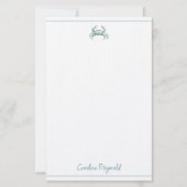 Coastal Watercolor Crab Personalized Briefpapier (Voorkant)