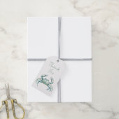 Coastal Watercolor Crab Personalized Cadeaulabel (Met Touw)