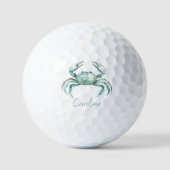 Coastal Watercolor Crab Personalized Golfballen (Voorkant)