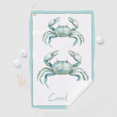 Coastal Watercolor Crab Personalized Golfhanddoek (Insitu)