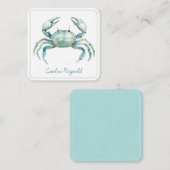 Coastal Watercolor Crab Personalized Notitiekaartje (Voorkant / Achterkant)