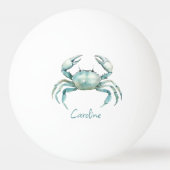 Coastal Watercolor Crab Personalized Pingpongbal (Achterkant)