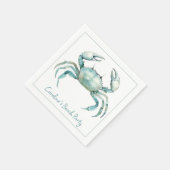 Coastal Watercolor Crab Personalized Servet (Hoek)
