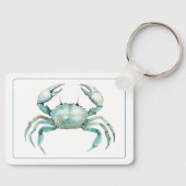 Coastal Watercolor Crab Personalized Sleutelhanger (Voorkant)