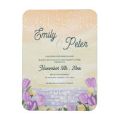 Coastal Watercolor Floral Wedding Invitation Magneet (Verticaal)
