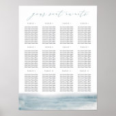 Coastal Watercolor Ocean Printable Seating Chart Poster (Voorkant)
