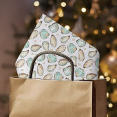 Coastal Watercolor Oyster & Pearl Pattern Tissuepapier