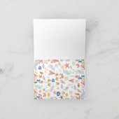 Coastal Watercolor Seashell Starfish Bridal Shower Bedankkaart (Binnen)