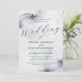 Coastal Waterverf Blauw Elegant Huwelijk Kaart (Staand voorkant)