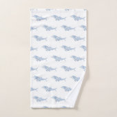 Coastal Waterverf Blue Polka Dot Dolphin Bad Handdoek (Handdoek)
