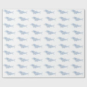 Coastal Waterverf Blue Polka Dot Dolphin Cadeaupapier (Vlak)