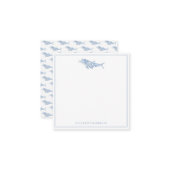 Coastal Waterverf Blue Polka Dot Dolphin Notitiekaartje (Voorkant / Achterkant in situ)