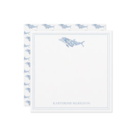 Coastal Waterverf Blue Polka Dot Dolphin Notitiekaartje