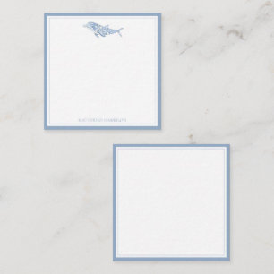 Coastal Waterverf Blue Polka Dot Dolphin Notitiekaartje