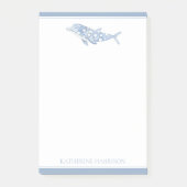 Coastal Waterverf Blue Polka Dot Dolphin Post-it® Notes (Voorkant)