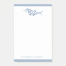 Coastal Waterverf Blue Polka Dot Dolphin Post-it® Notes