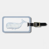 Coastal Waterverf Blue Whale gepersonaliseerd Bagagelabel (Voorkant horizontaal)