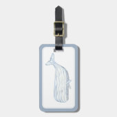 Coastal Waterverf Blue Whale gepersonaliseerd Bagagelabel (Voorkant verticaal)