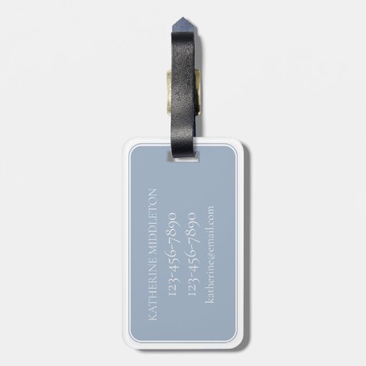 Coastal Waterverf Blue Whale gepersonaliseerd Bagagelabel (Achterkant verticaal)