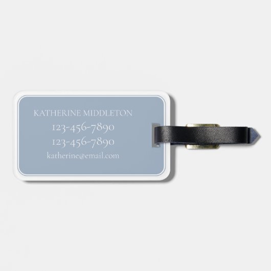 Coastal Waterverf Blue Whale gepersonaliseerd Bagagelabel (Achterkant horizontaal)